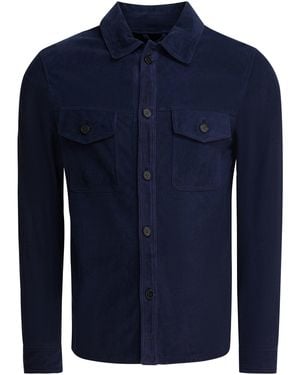 Altum Suede Overshirt Jacket Jackets And Coats - Blue