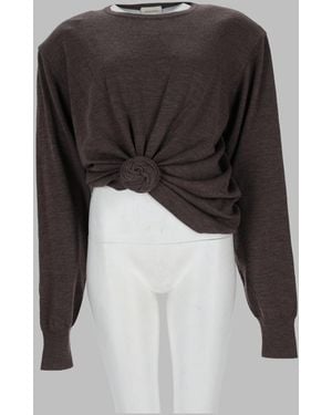 Magda Butrym Wool Jumper With Knot Detail Jumper - Black