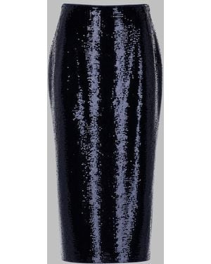Tom Ford Pencil Skirt With High Waist And Shimmering Sequins - Blue