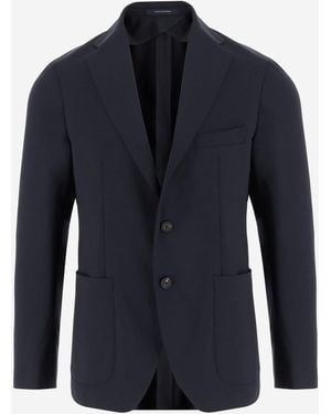 Tagliatore Stretch Wool Single-Breasted Jacket - Blau