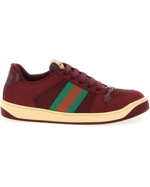 Gucci Screener GG Canvas & Leather Trainer - Red