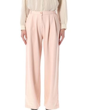 Sessun Sessùn Tamayo High-Rise Pleated Pants - Pink