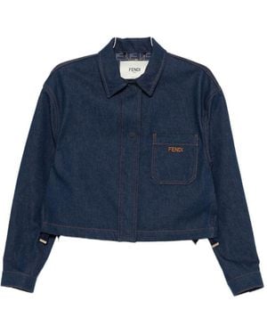 Fendi Ff Reverse Denim Jacket - Blue