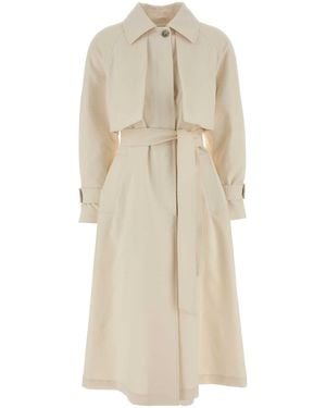 Herno Ivory Jersey Trench Coat - White