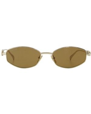 Gucci GG1802s Sonnenbrille Metallgold - Braun