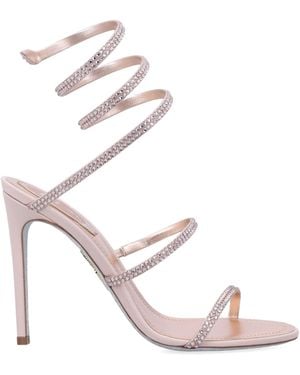 Rene Caovilla Cleo Satin Sandals - Pink