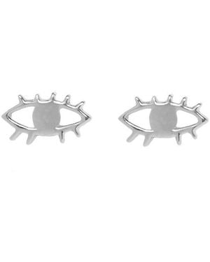 Hermina Athens Tiny Eye Studs - Bianco