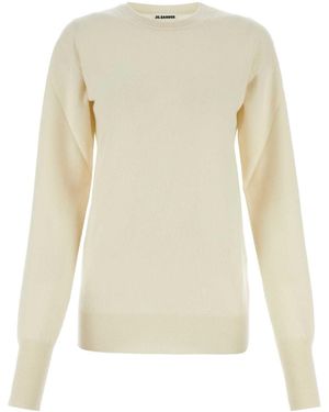 Jil Sander Ivory Cashmere Sweater - White
