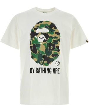A Bathing Ape Cotton Abc Camo T Shirt - White