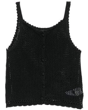 DUNST Linen And Cotton Blend Top - Black