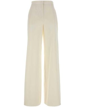 Max Mara Loose Flat Front Trousers - White