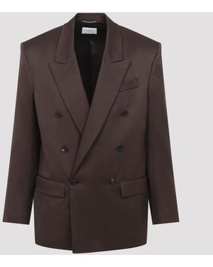 Saint Laurent Double Brestaed Jacket - Bruin