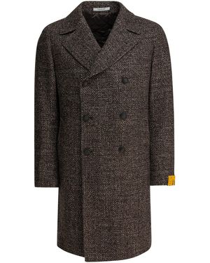 Tagliatore Textured Double-Breasted Wool-Acrylic Jacket With - Grau