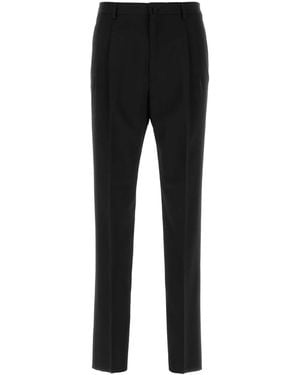 Lanvin Straight Leg Wool Trousers - Black
