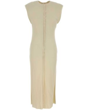 Ami Paris Ami Cream Stretch Viscose Dress - White