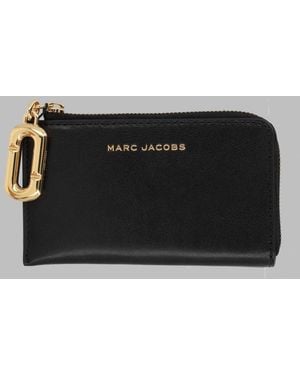 Marc Jacobs Mini Leather Zip Card Case With Clip - Black