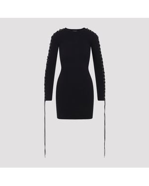 Balenciaga Kleid Mit Schnürung Und Langen Ärmeln - Schwarz