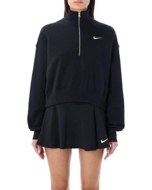 Nike Sportswear Phoenix 1/2-Zip Crop Sweatshirt - Blue