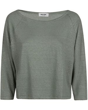 Base London Basis -Leinenboot -Hals -Pullover - Grau