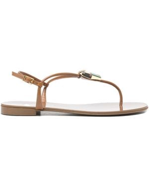 Giuseppe Zanotti Leren Sandalen - Naturel