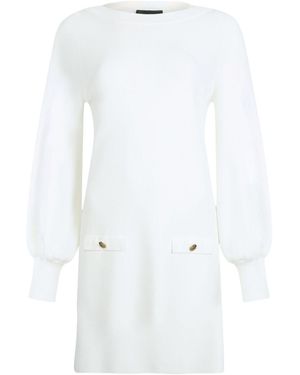 Liu Jo Relaxed Silhouette Dress With Voluminous Sleeves A - Weiß
