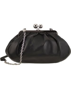 Weekend by Maxmara Cubico Mittelgroße Spritzbeutel aus Nappaleder - Schwarz