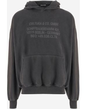Cultura Felpa Di Cotone Con Logo - Grigio