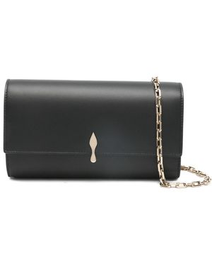 Christian Louboutin Bettina Leather Wallet On Chain - Grey