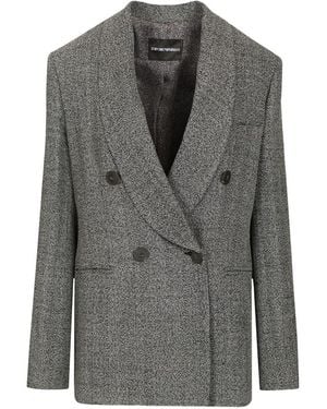 Emporio Armani Double-Breasted Jacket - Grey