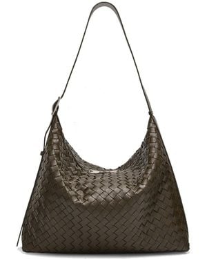 Bottega Veneta Traveller Medium Intrecciato Leather Hobo Bag - Green