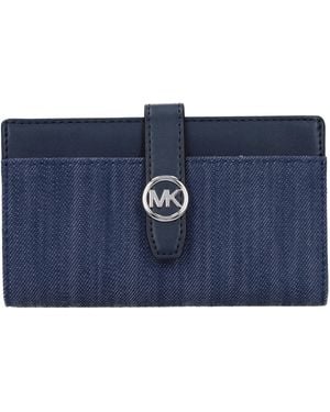 Michael Kors Greenwich Wallet Fabric/Denim - Blue