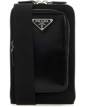 Prada Smartphone-Etui Aus Re-Nylon Und Leder - Schwarz