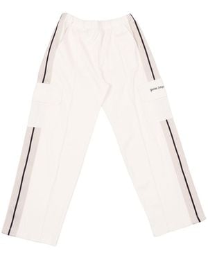 Palm Angels Track Wide Leg Cargo Pant Girl - Natural
