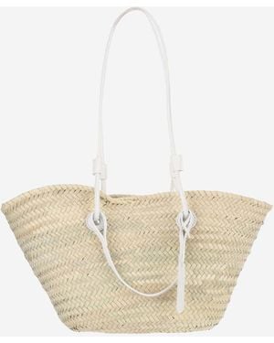 Filippo Catarzi 1910 Straw Bag With Logo - Natural