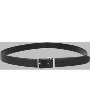 BOSS Pebbled Leather Belt With Buckle - Metallic
