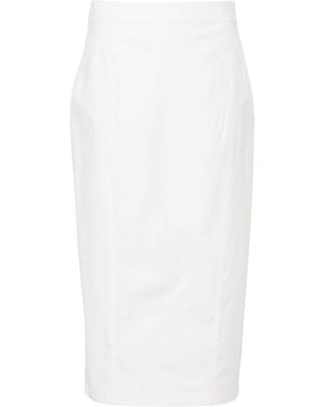N°21 Midi-Rok Met Vlakken - Wit