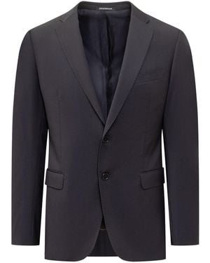 Emporio Armani Einreihiger Anzug aus Wolle von - Blau