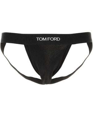 Tom Ford Stretch Cotton Jockstrap - Black