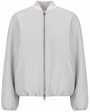 LA ROSE Bomber Nappa Bianco - Grey