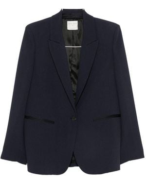 forte_forte Single-Breasted Blazer Jacket - Blue