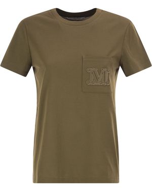 Max Mara Papaia Cotton Jersey T Shirt - Green