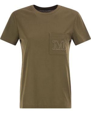 Max Mara Papaia T-Shirt aus Baumwolljersey - Grün