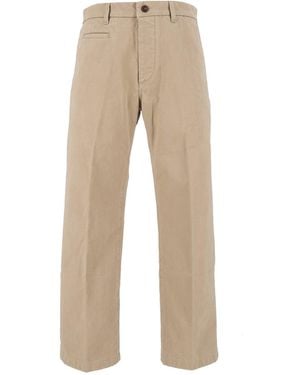 Tela Genova Renzo Coffee Heritage Gabardine Chino Trousers - Natural