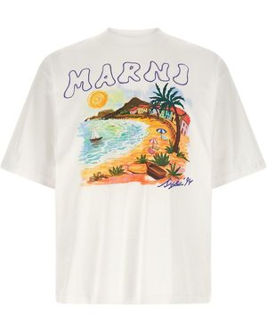 Marni " Beach Since '94" T-Shirt - Weiß