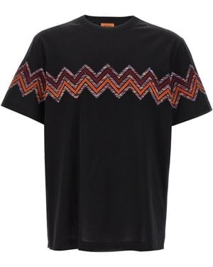 Missoni 'zig zag' Jacquard T-shirt - Noir