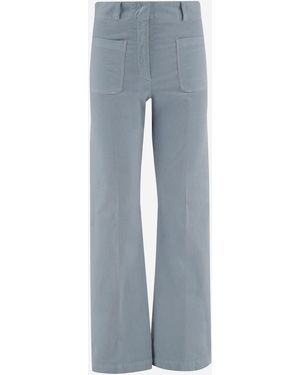 QL2 Donna Stretch Cotton Velvet Trousers - Blue