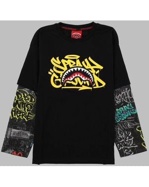 Sprayground Tag Double
Over T Shirt Blk - Black