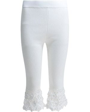 Ganni Woven Knit Legging - White