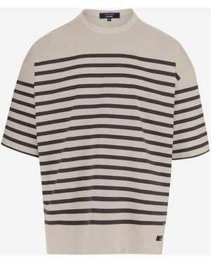 Comme des Garçons Maglietta Di Cotone Comme Des Garcons Con Motivo A Strisce - Grigio