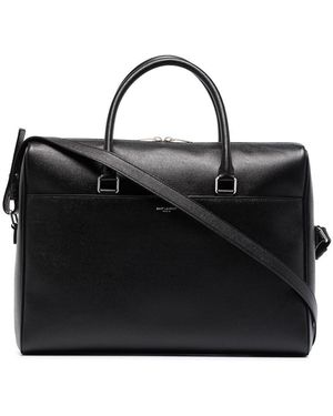 Saint Laurent Sacoche En Cuir Grainé - Noir